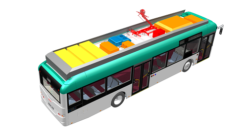 Fertig umgebauter Batteriebus